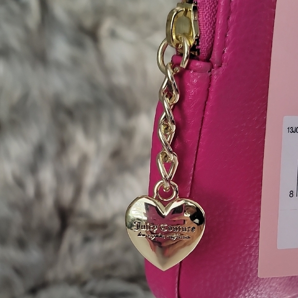 Juicy Couture Vibrant Pink Crossbody Cell Phone  Bag with Gold Accents NWT - Picture 4 of 13